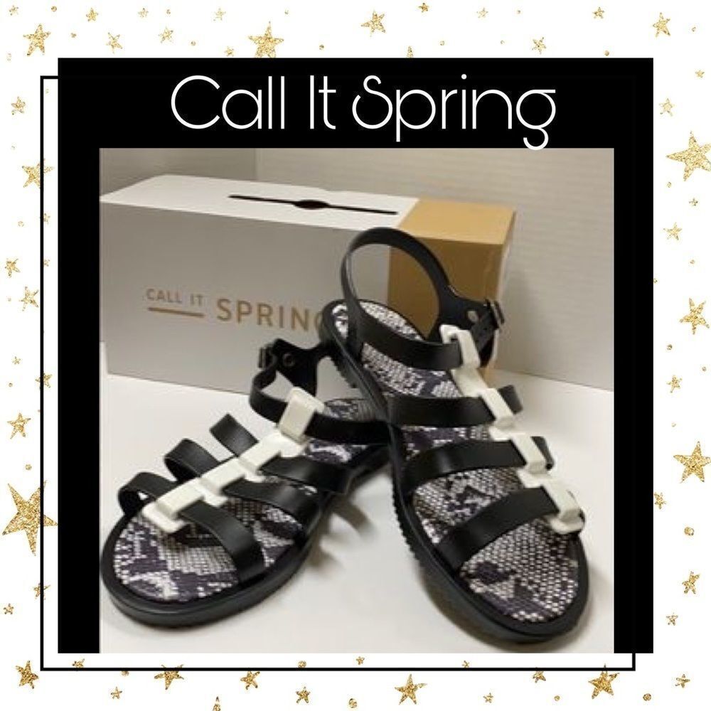 New! Call It Spring Black Sandals EU 38 US 7.5